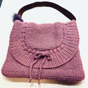 Big Buddha 2 Tone Knit Tote Bag